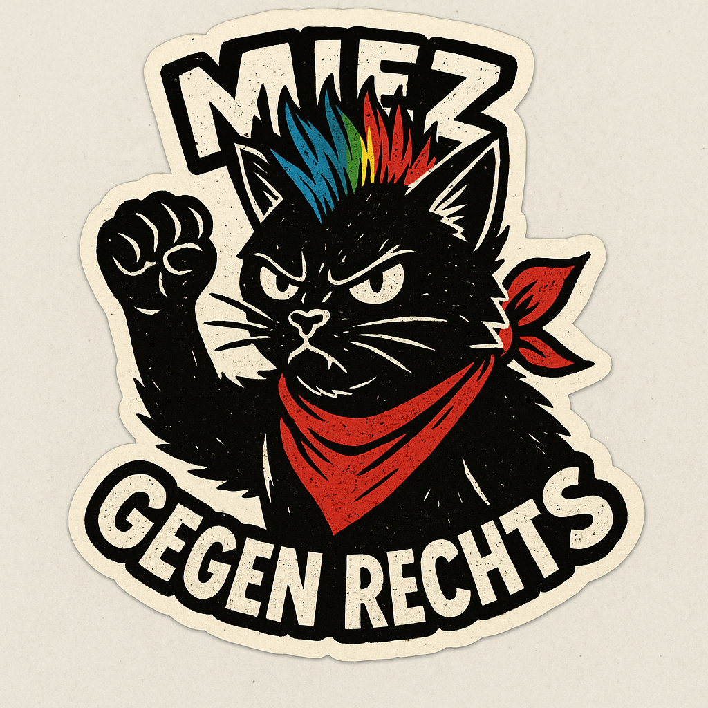 Sticker Miez gegen Rechts